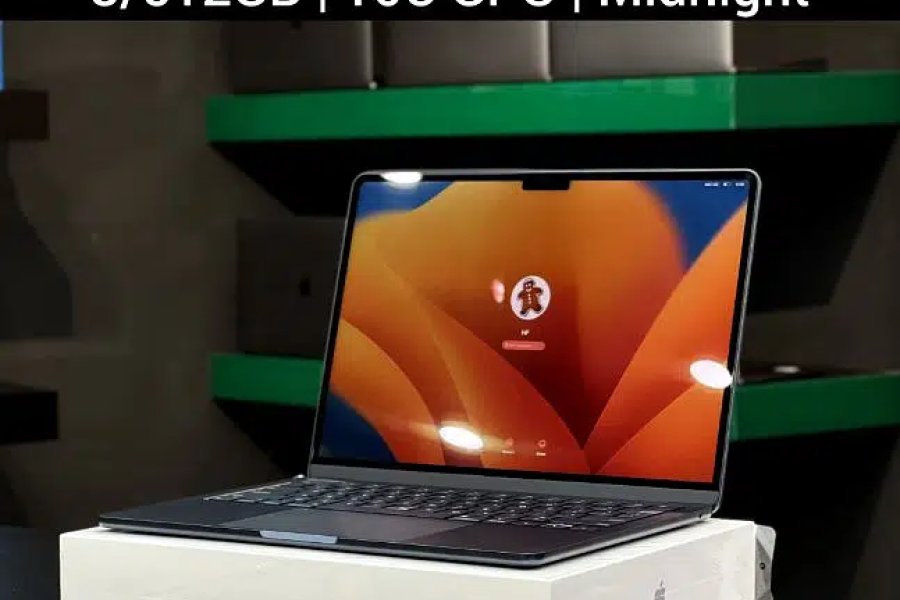 Apple Macbook Air M2 Chip 8/512GB 2022 13 Inch Box Pack Midnight Color Model Town, Lahore