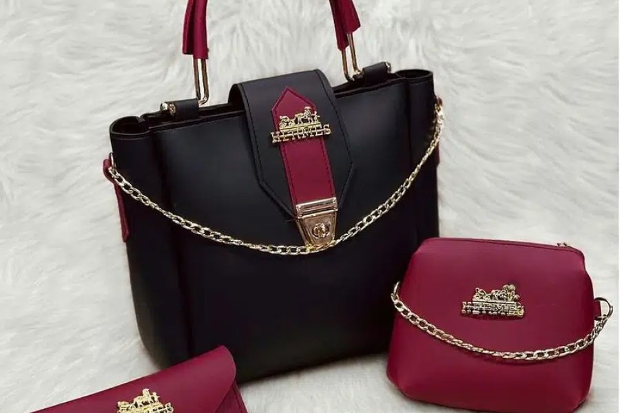 Women&#39;s PU Leather Plain Handbag, Pack Of 3| Free Delivery Allama Iqbal Town - Huma Block, Lahore-0