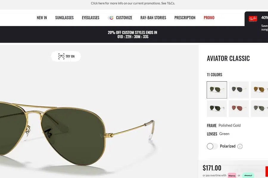Original Aviator style Rayban RB 3025 Glasses from USA Blue Area, Islamabad