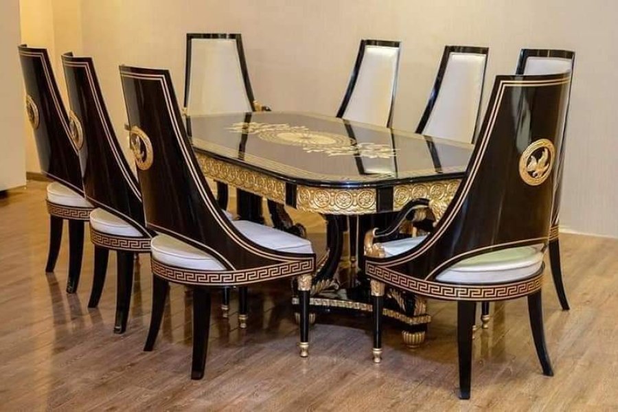 Elegant Dining Set with 8 Seater Classic Dinning Table