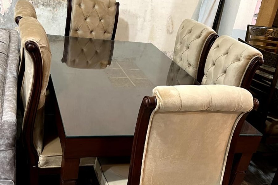 6 Seater Dining Table Set /Table Made with Full Solid Shesham