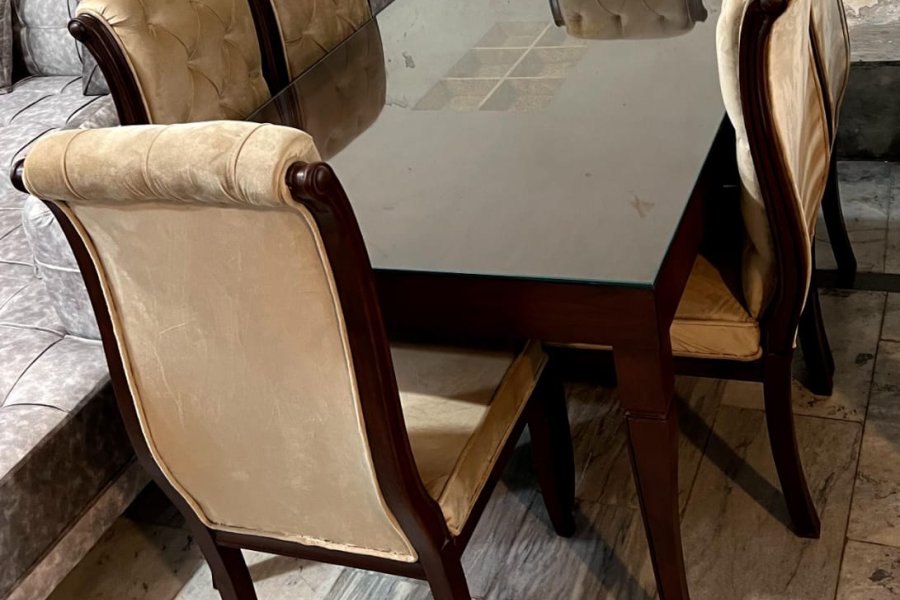 6 Seater Dining Table Set /Table Made with Full Solid Shesham