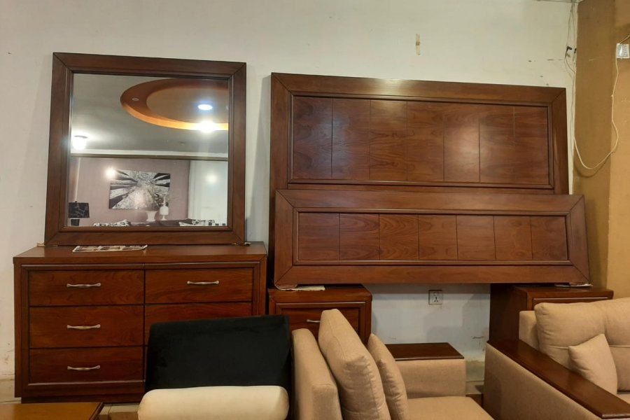 Bed Set along with Dressing and 2 Sides Table ( Hash Wood) king Size Bed Set