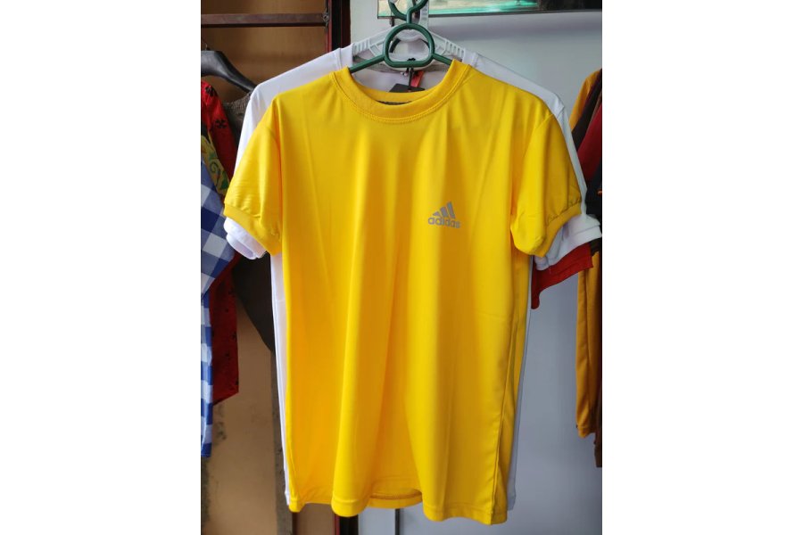 Men &quot; Addidas Logo&quot; Yellow  T Shirt by Kragnify-0