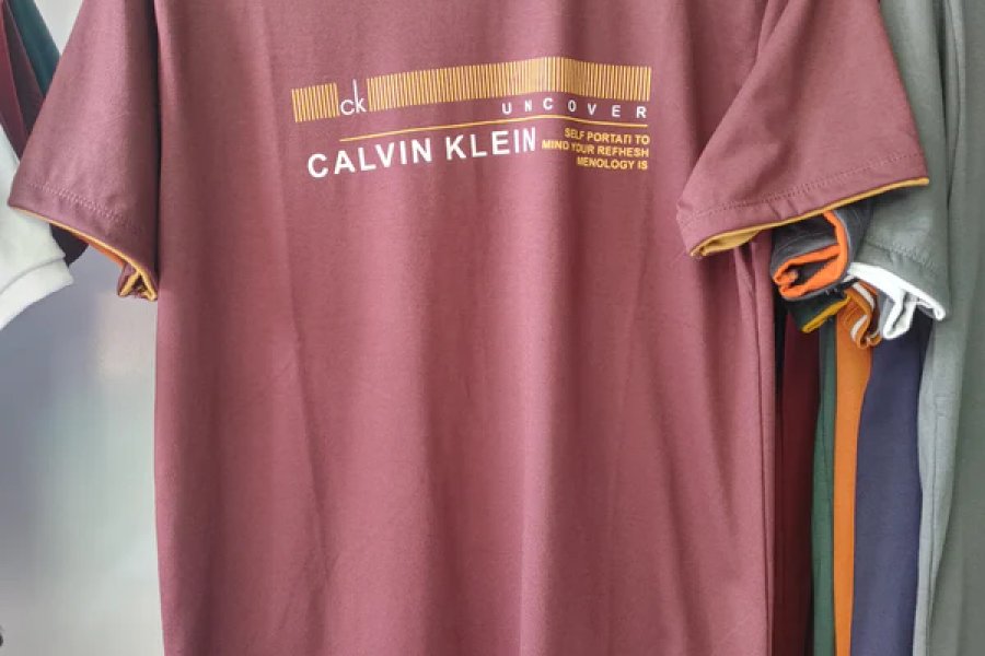 Men &quot;Calvin Klein&quot; Maroon T Shirt by Kragnify-0
