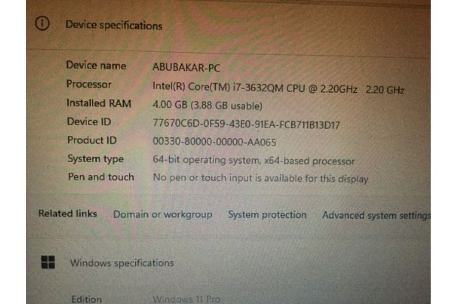 Dell Inspiron Laptop i7 3rd Generation.