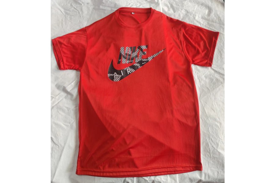 Men Nike Logo Red  T Shirt by Kragnify