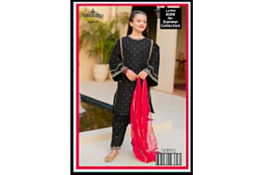 KIDS 3 Piece LAWN BY MARIA B Unstitched-0
