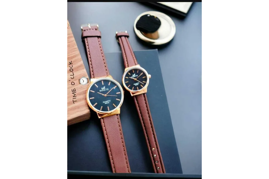Quartz Couple Matching Watch ( 2 in 1 ) Women + Men-- 2 Watches-0