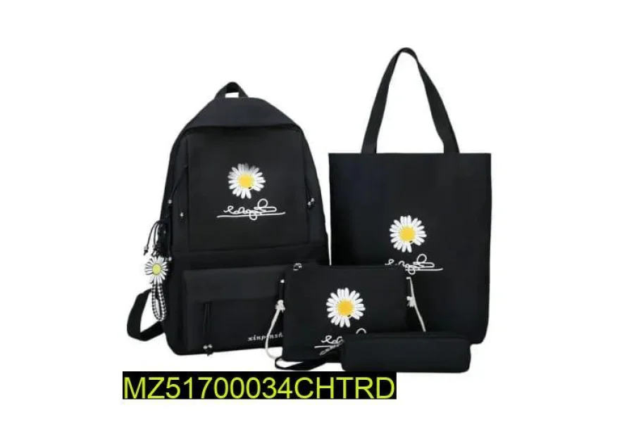 4 Pcs Floral Design Bag Set For Girls
