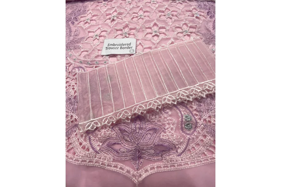 Maria B Embroidered Luxury Lawn Collection- Tea Pink