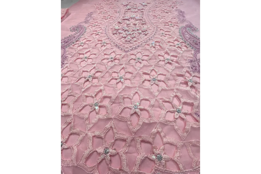 Maria B Embroidered Luxury Lawn Collection- Tea Pink