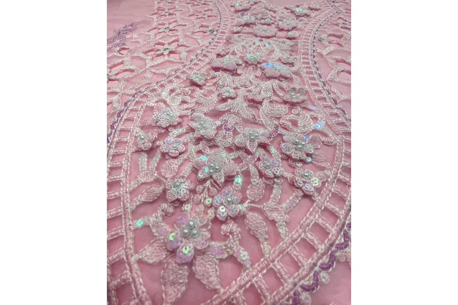 Maria B Embroidered Luxury Lawn Collection- Tea Pink-0