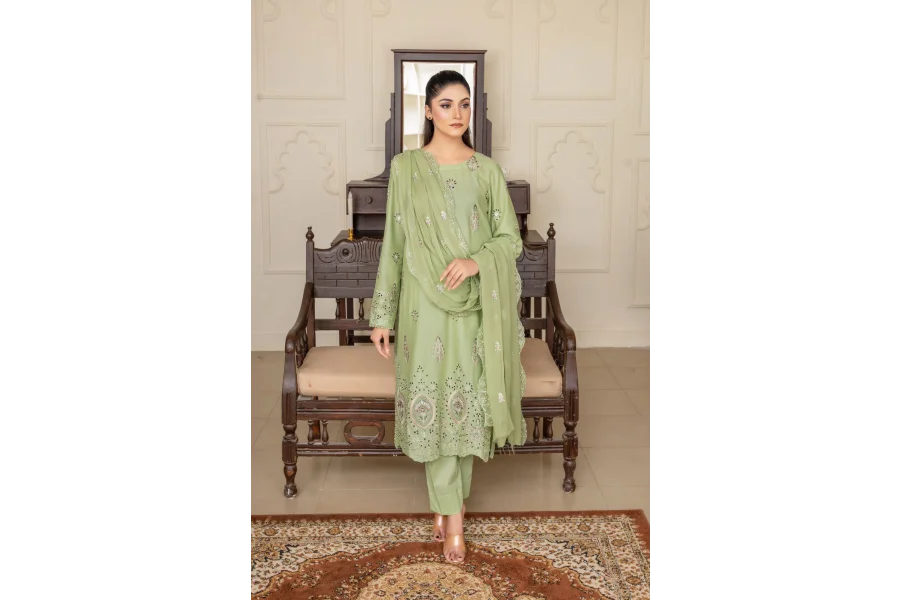 AYRA EMB اوریجنل برانڈ مڈ ونٹر کاٹن (سبز)