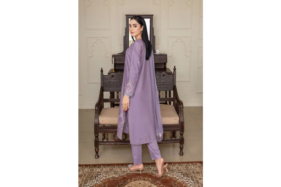 AYRA EMB اوریجنل برانڈ مڈ ونٹر کاٹن (جامنی)