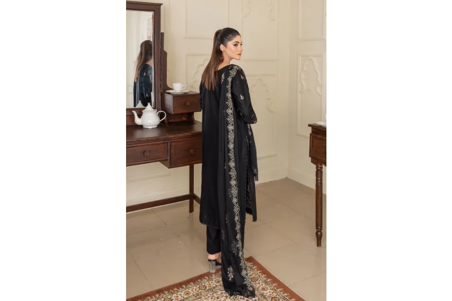 AYRA EMB اوریجنل برانڈ مڈ ونٹر کاٹن (سیاہ)