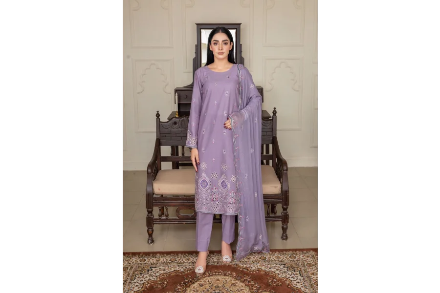 AYRA EMB اوریجنل برانڈ مڈ ونٹر کاٹن (جامنی)-0