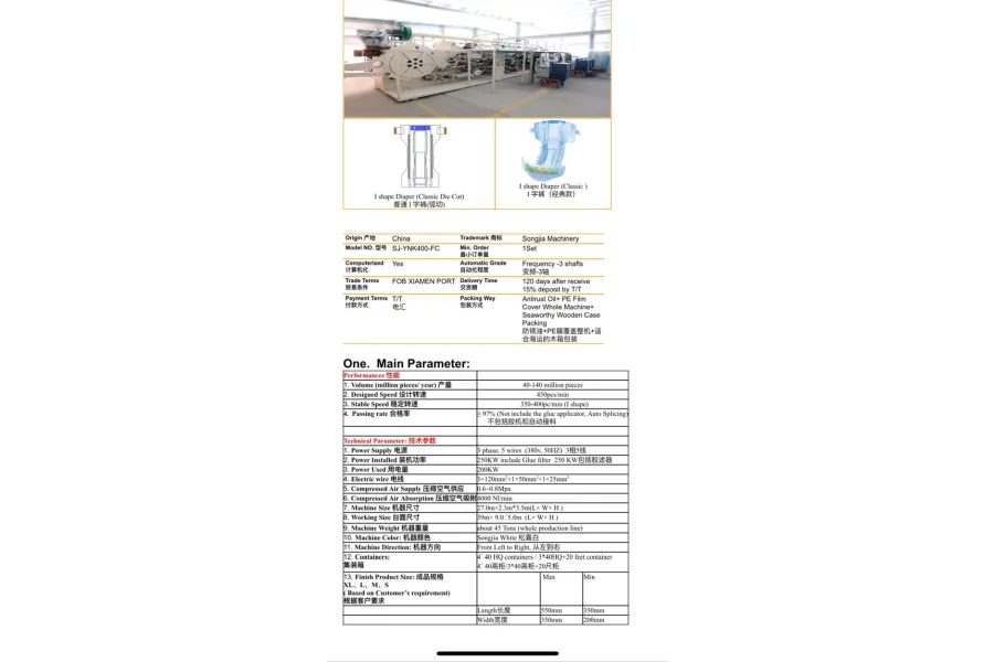ڈائپر بنانے والی مشین برائے فروخت