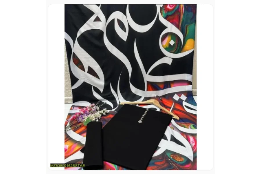 3 Pcs Women&#39;s Unstitched Silk Printed Suit-0