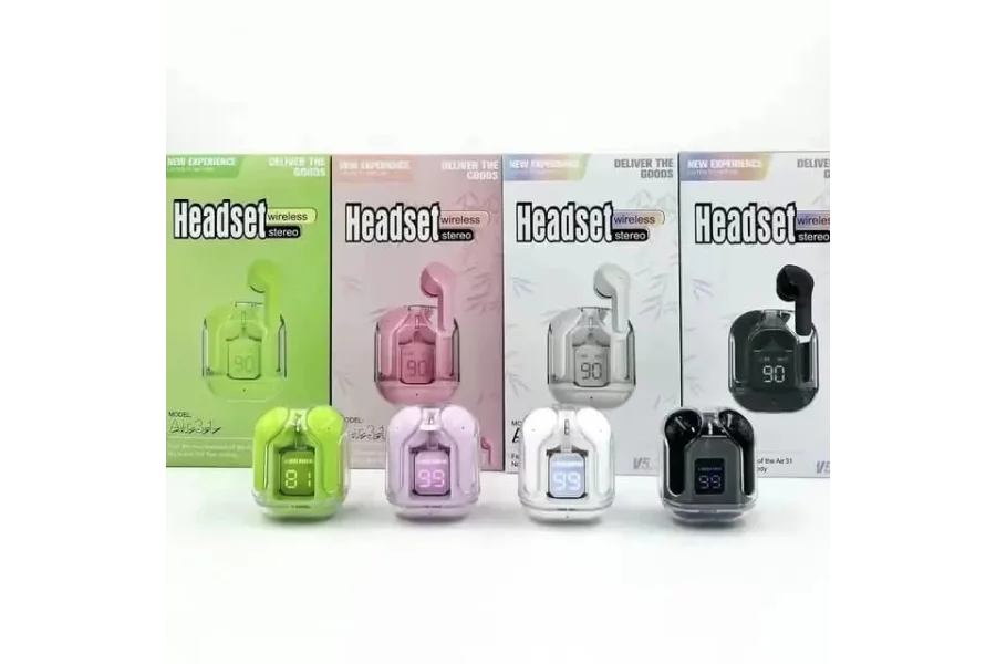 Air31 Earbuds With Pouch Wireless Crystal Transparent Bluetooth Airpod