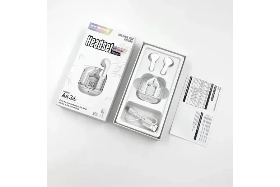 Air31 Earbuds With Pouch Wireless Crystal Transparent Bluetooth Airpod