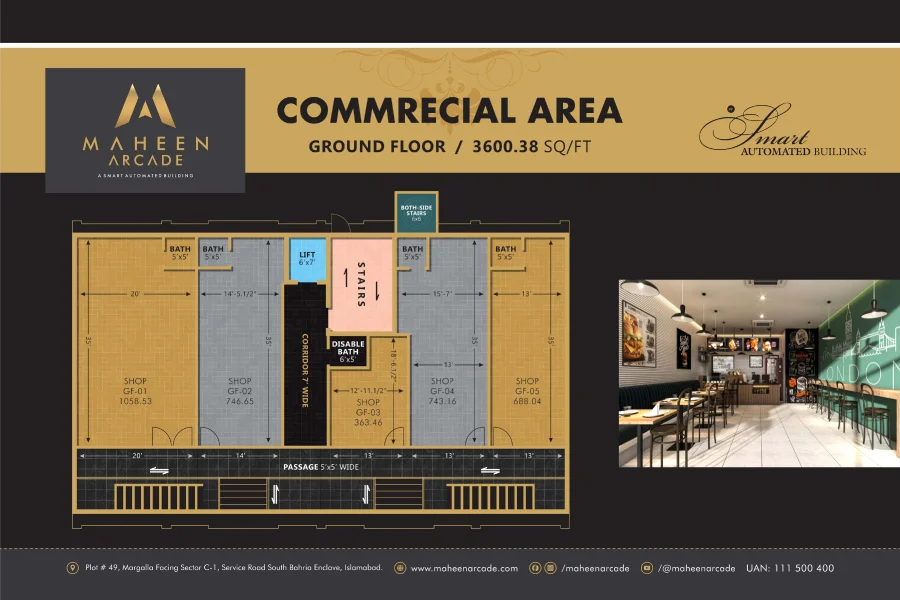 Maheen Arcade, Sector C 1 Bahria Enclave, Islamabad.