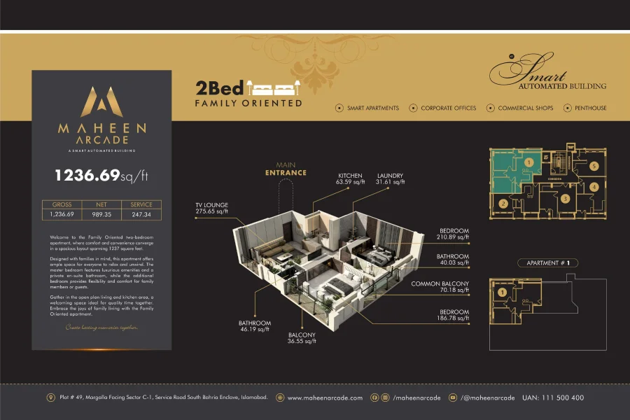 Maheen Arcade, Sector C 1 Bahria Enclave, Islamabad.
