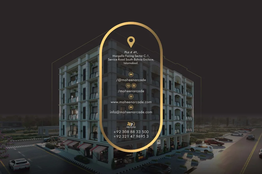 Maheen Arcade, Sector C 1 Bahria Enclave, Islamabad.