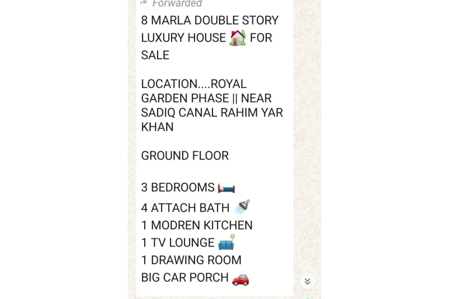 8 Marla Double story luxury House for Sale in Rahim Yar Khan