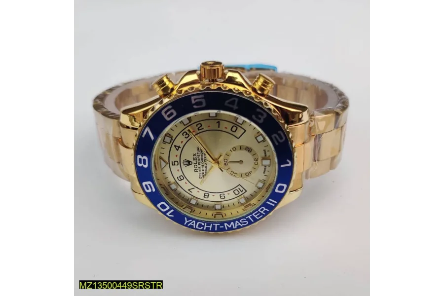 Men's Golden Quartz Watch with Chain Strap - 1 Pc