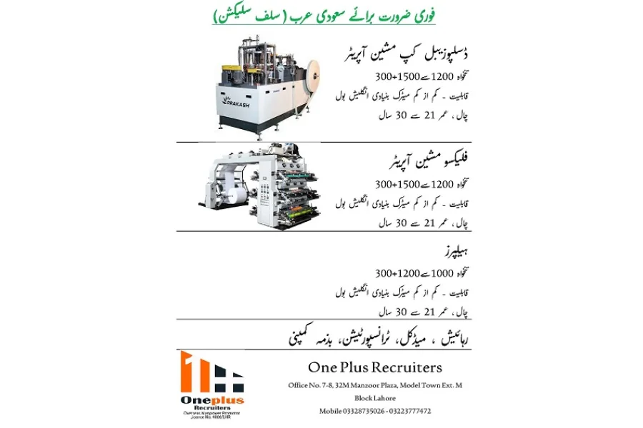 Paper Cup Machine Operator