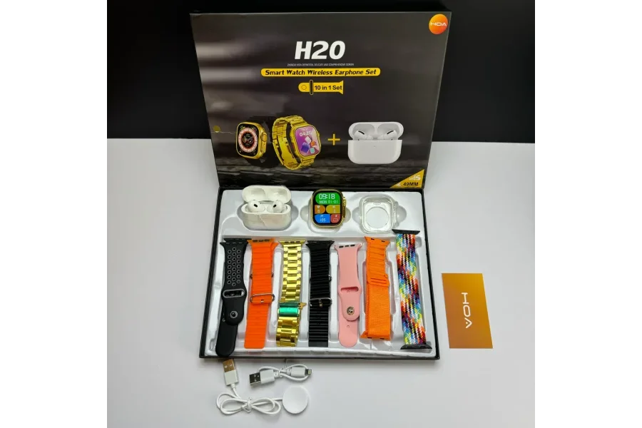 Long Battery H20 Ultra Smartwatch 10-in-1 | Free AirPods Included-0