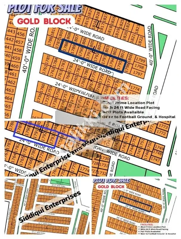 L-1790-92 80 Sq. Yard Plot for Sale, Gold Block-0