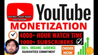 youtube monetization services in pakistan teacher Syed Najaf