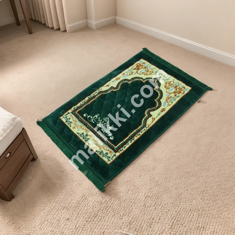 Mughal Janamaz Printed Prayer Mat-Pine Green