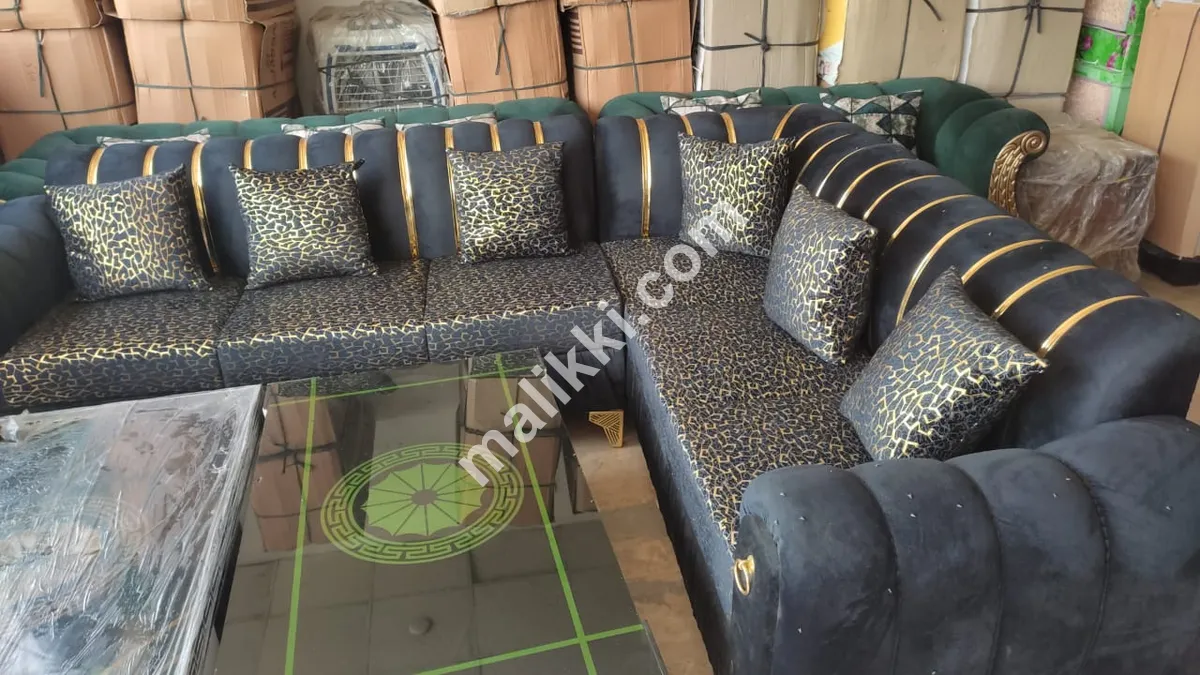 Corner Sofa Set L Shape 6 Seater