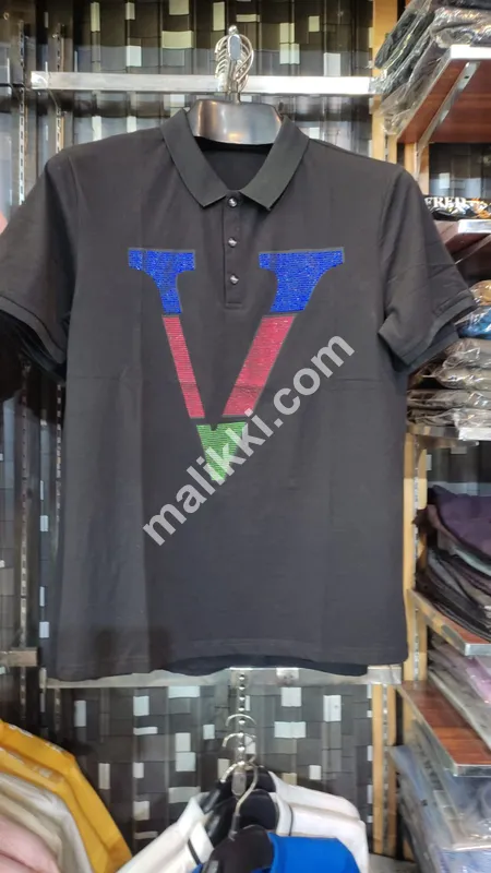 Cool Imported T Shirt Black with V Letter-0