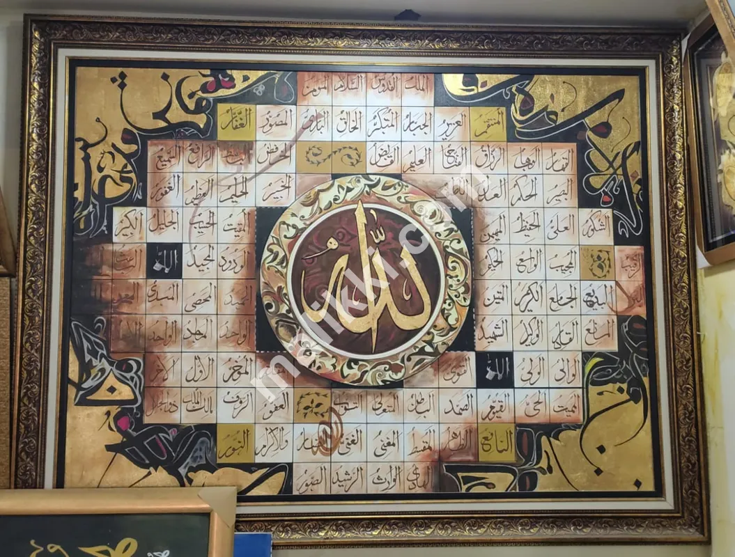 Luxurious Handmade Wall Hanging Frame Canvas Oil Painted 5.5x 6.5 ft-0