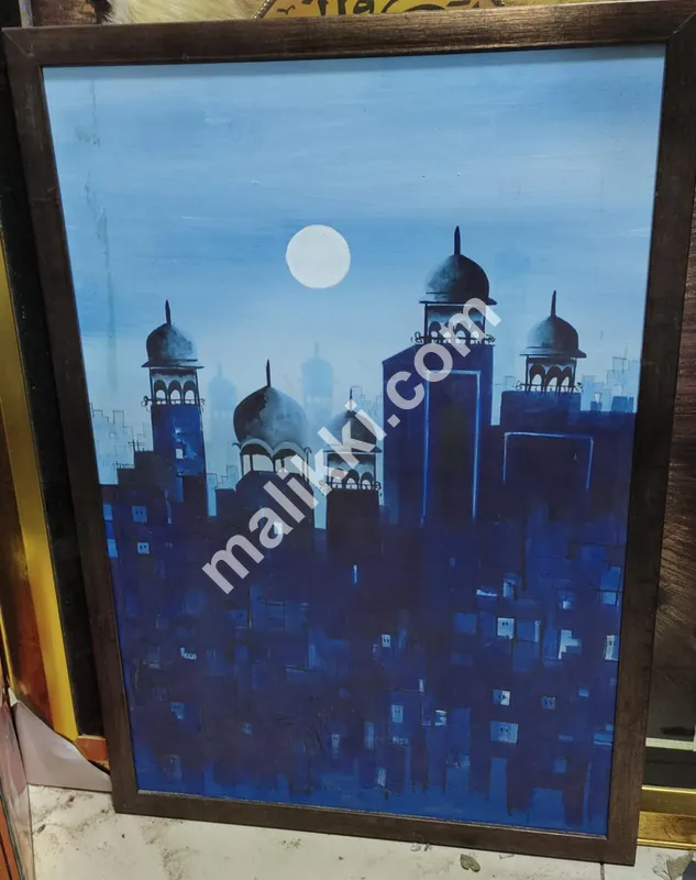 Moon Oil paint canvas Evening 1.5 x 2 ft