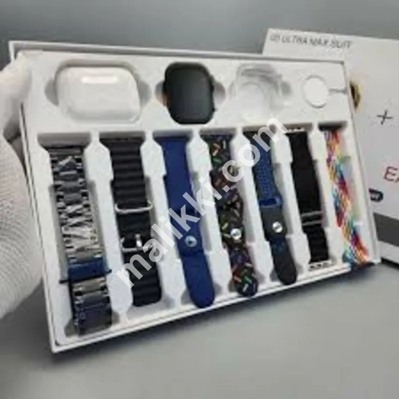 i20 ULTRA MAX SUIT Smart watch 10 in 1 Airpods pro with 7 different straps