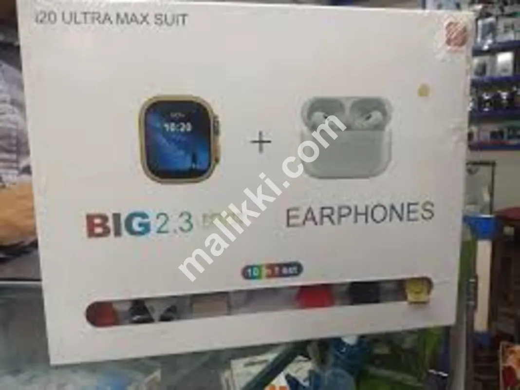 i20 ULTRA MAX SUIT Smart watch 10 in 1 Airpods pro with 7 different straps
