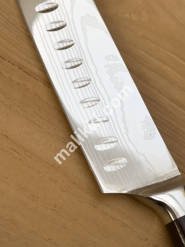  Kitchen knife - 1 piece - Santoku knife - Carbon Steel - Wood - Japan - 1 pcs professional knife