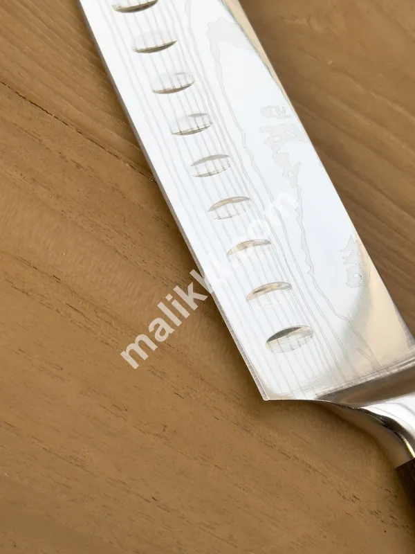  Kitchen knife - 1 piece - Santoku knife - Carbon Steel - Wood - Japan - 1 pcs professional knife