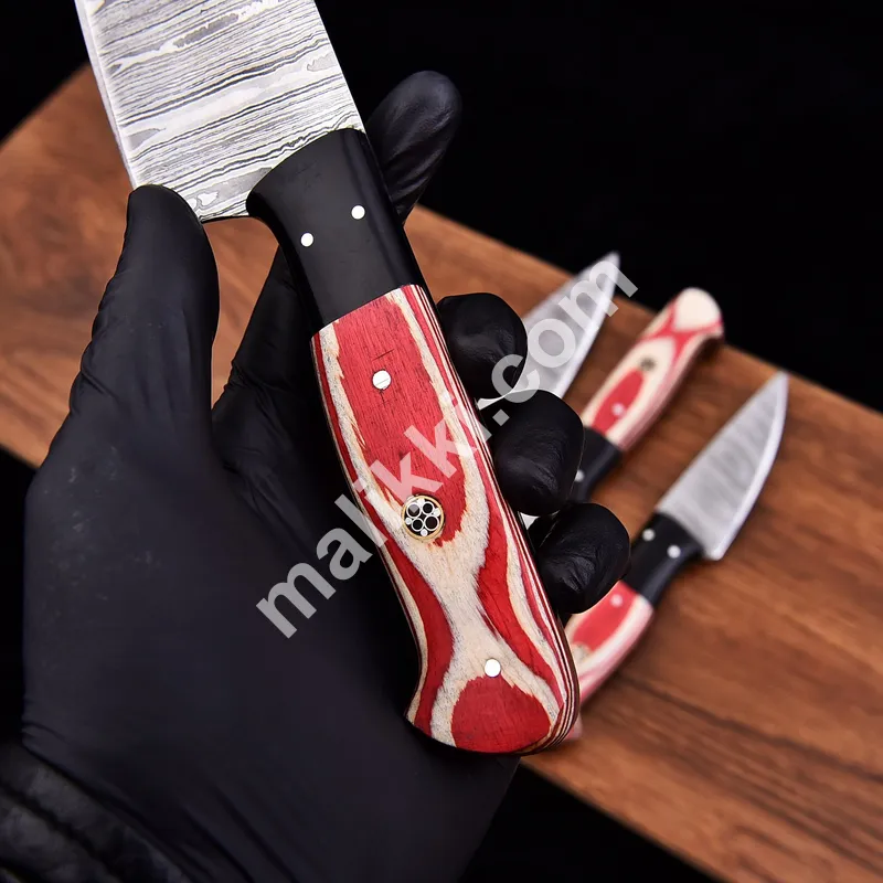 Four-Piece Damascus Steel Knife Set