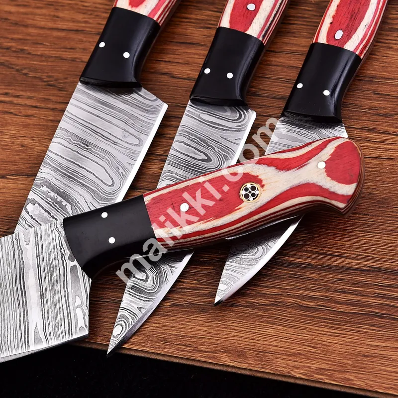 Four-Piece Damascus Steel Knife Set