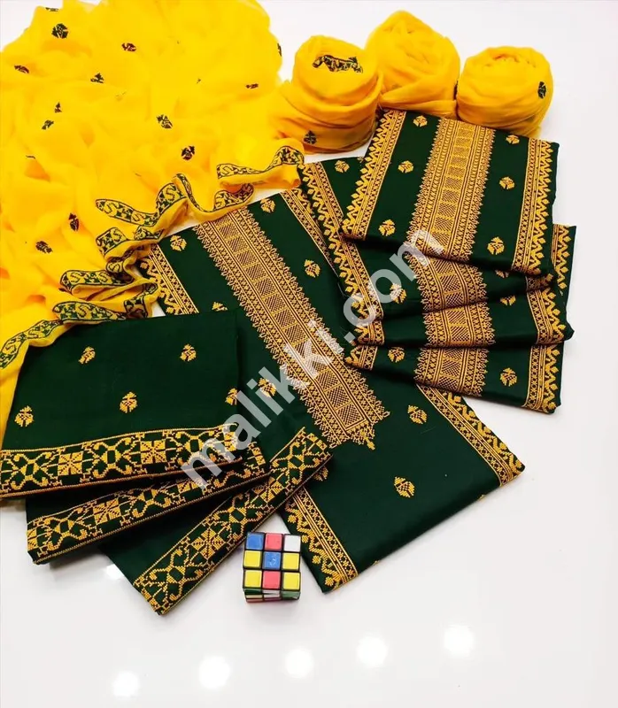 Embroidered Cotton Unstitched Suit Set (3 Pcs)