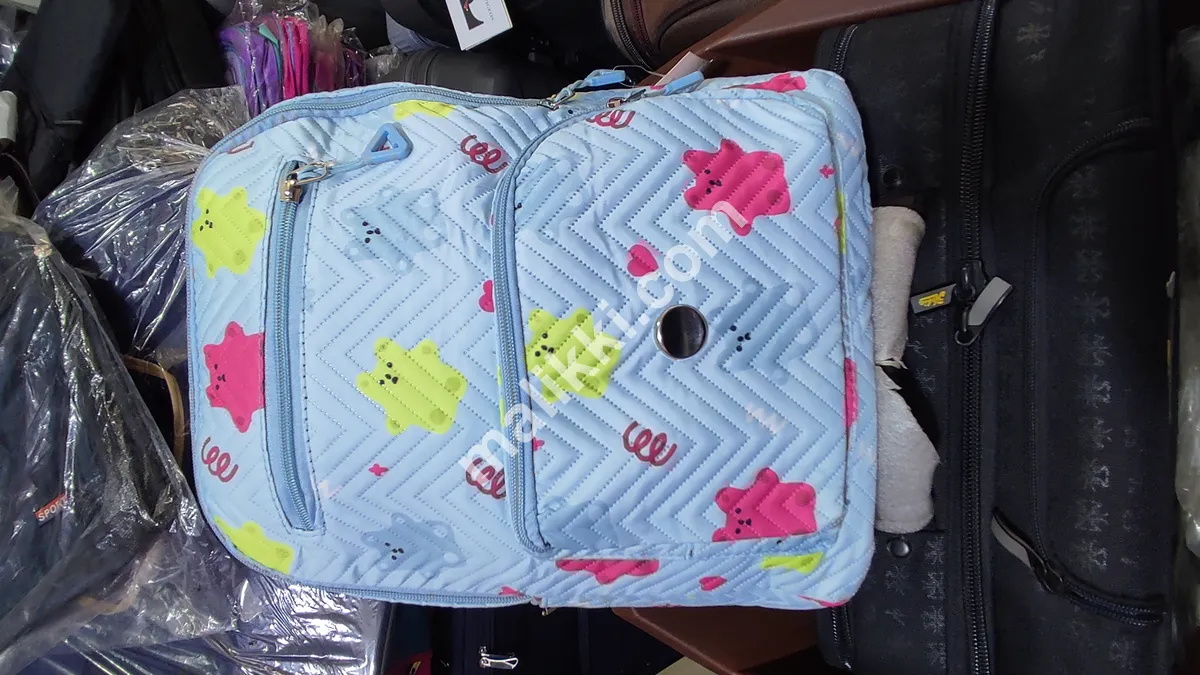 College Bag for Girls Blue Color with Beautiful Design-0