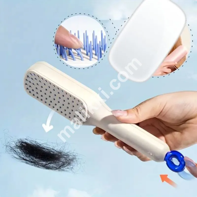 Self Cleaning Hair Brush, One-Click Cleaning Telescopic Hair Comb (Random Color)