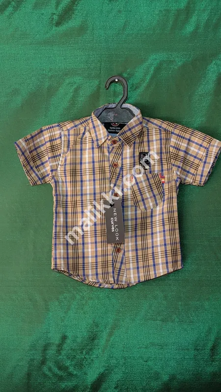 Kids Caramel Check Shirt -0