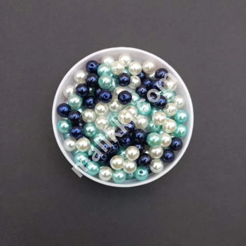 Beads Pearls Blue/White